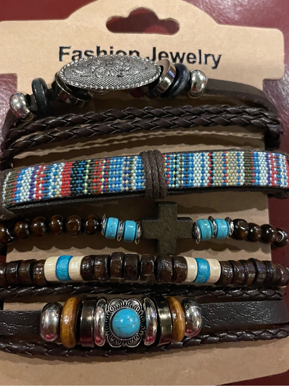 NEW Multi-Strand Brown & Faux Turquoise Beaded Fashion Jewelry Bracelets - Picture 4 of 4
